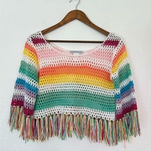 Miss sparkling rainbow crochet crop top